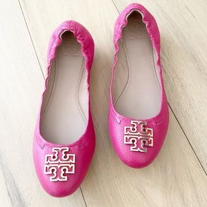 New Tory Burch Melinda Pink Ballet Flats